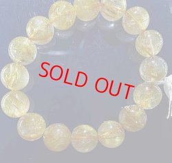 画像1: VIP金針タイチンルチル(クリアータイプ)クォーツブレスレット   約13.8mm玉　約57g（手首周り約18cm)    NO-15