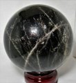 画像2: ブラジル産天然黒水晶（モリオン）丸玉　（台付き）重量：約4ｋg　　直径約143ｍｍ　　　tm-ｃ698
