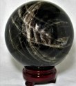 画像1: ブラジル産天然黒水晶（モリオン）丸玉　（台付き）重量：約4ｋg　　直径約143ｍｍ　　　tm-ｃ698