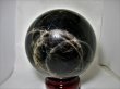 画像3: ブラジル産天然黒水晶（モリオン）丸玉　（台付き）重量：約4ｋg　　直径約143ｍｍ　　　tm-ｃ698