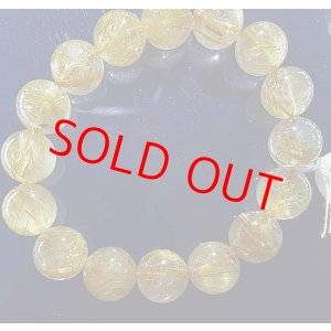 画像: VIP金針タイチンルチル(クリアータイプ)クォーツブレスレット   約13.8mm玉　約57g（手首周り約18cm)    NO-15